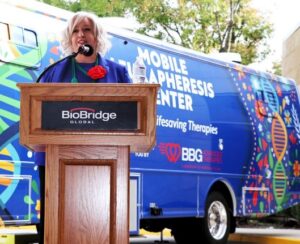 BioBridge Global mobile cell collection bus