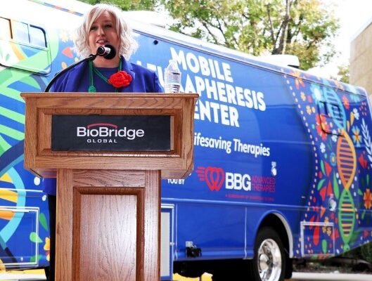 BioBridge Global mobile cell collection bus