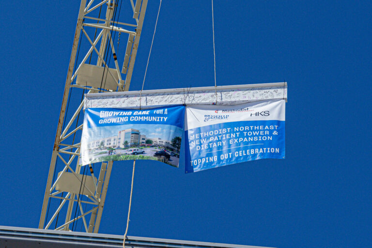 Beam-raising marks turning point in Live Oak hospital expansion